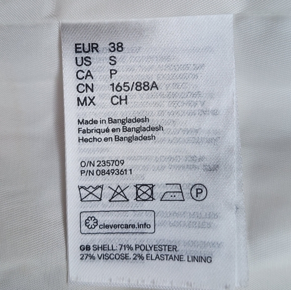 ​H&M Textured Single-Button Blazer in Pastel Yellow - Size Small - Picture 6 of 6